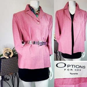 Vintage🔥Options for Her💗Pink 3/4 Sleeve Lightweight Blazer Jacket